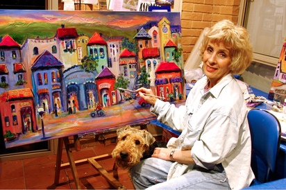 Airynaa Tannberg, Australian artist with dog Charlie
