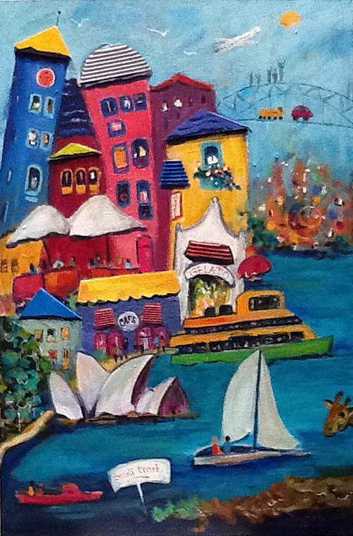 A Day At The Harbour, painting by Airynaa Tannberg